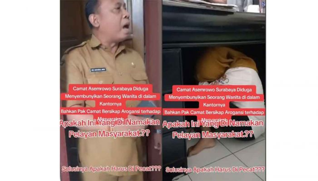 Tangkapan layar dari video Camat Asemrowo yang viral