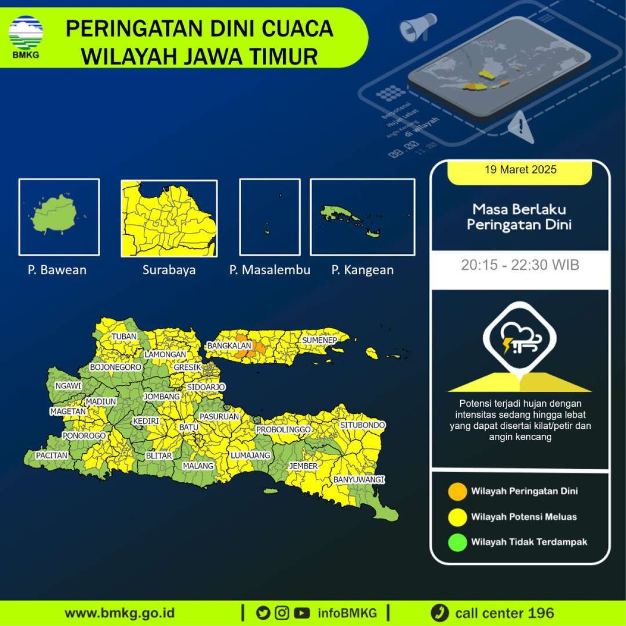 Prediksi cuaca BMKG di Jawa Timur (Foto: BMKG)