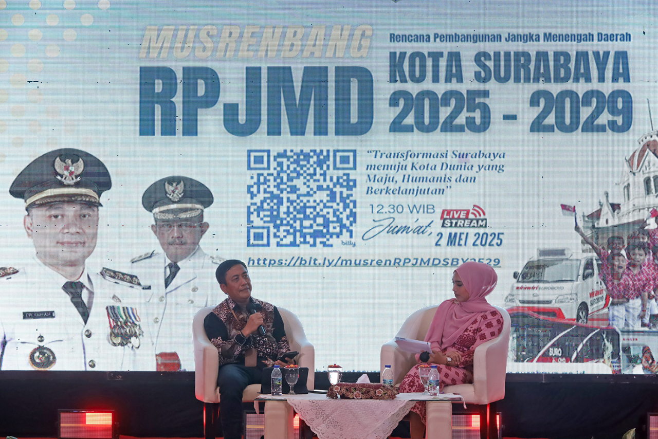 Kepala Bappedalitbang Kota Surabaya, Irvan Wahyudrajad saat Musrenbang RPJMD