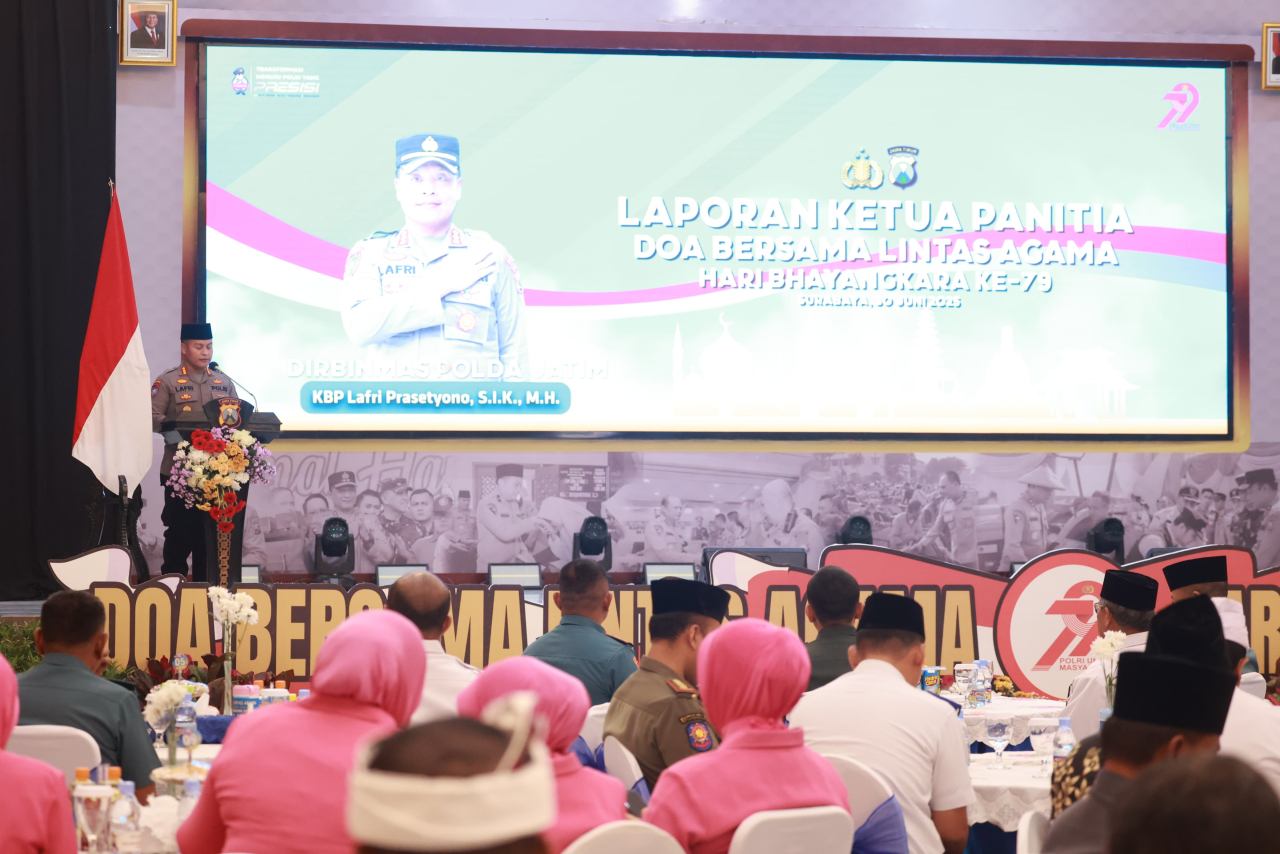 Peringatan HUT Bhayangkara ke 79 di Polda Jatim