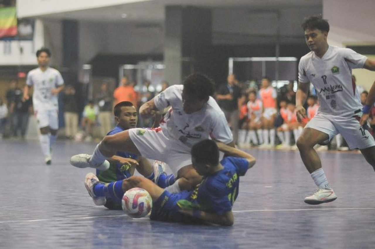 Final futsal Porprov Jatim IX 2025 antara Kota Surabaya vs Kota Malang. (Foto: Dok KONI Jawa Timur)