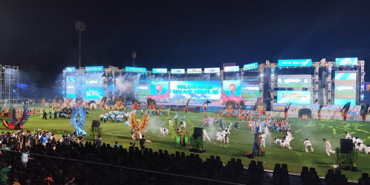 Kemeriahan pembukaan Porprov Jatim IX 2025 di Stadion Gajayana, Malang. (Foto: Dok KONI Jatim)