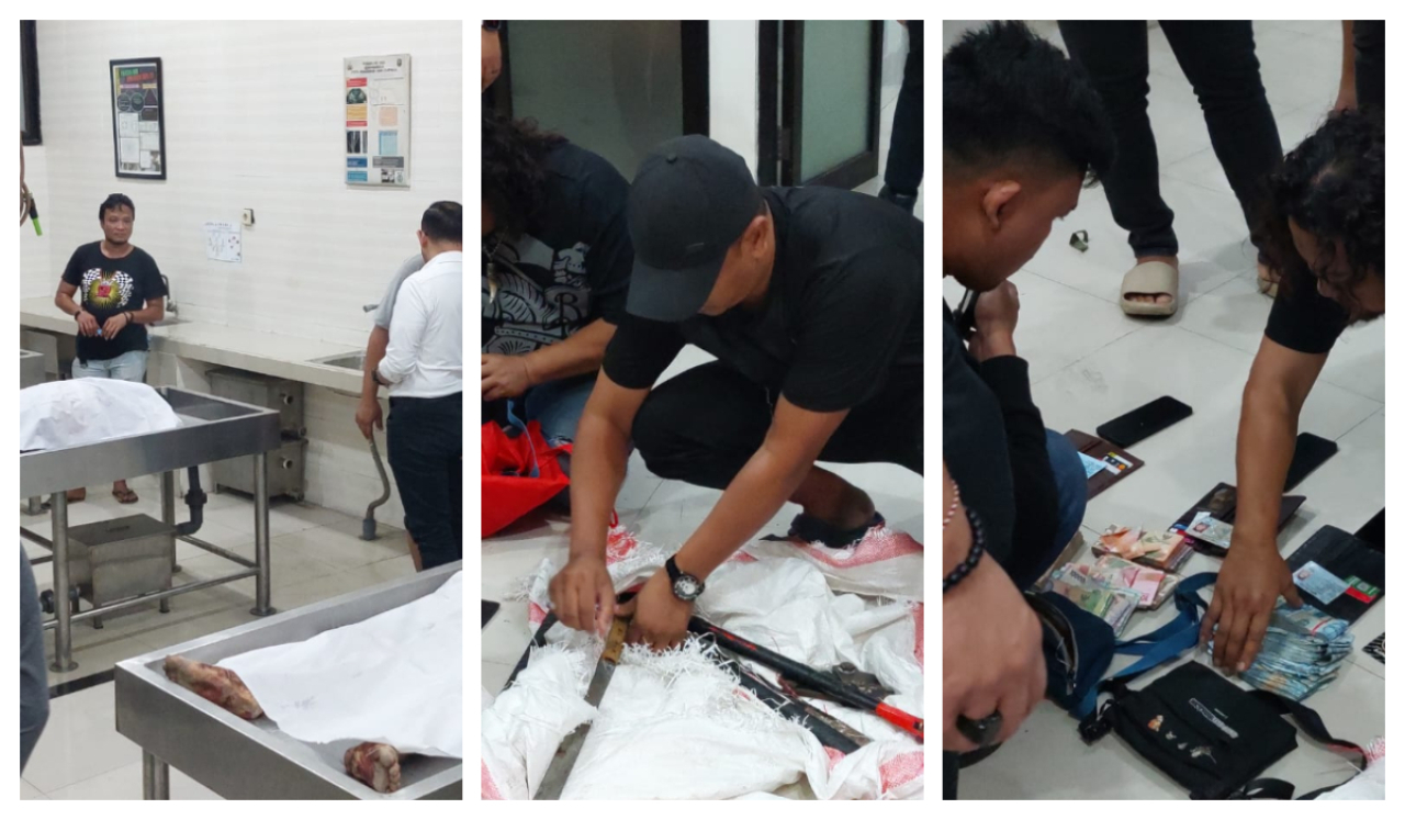 Pelaku yang ditembak mati dan barang bukti yang diamankan polisi