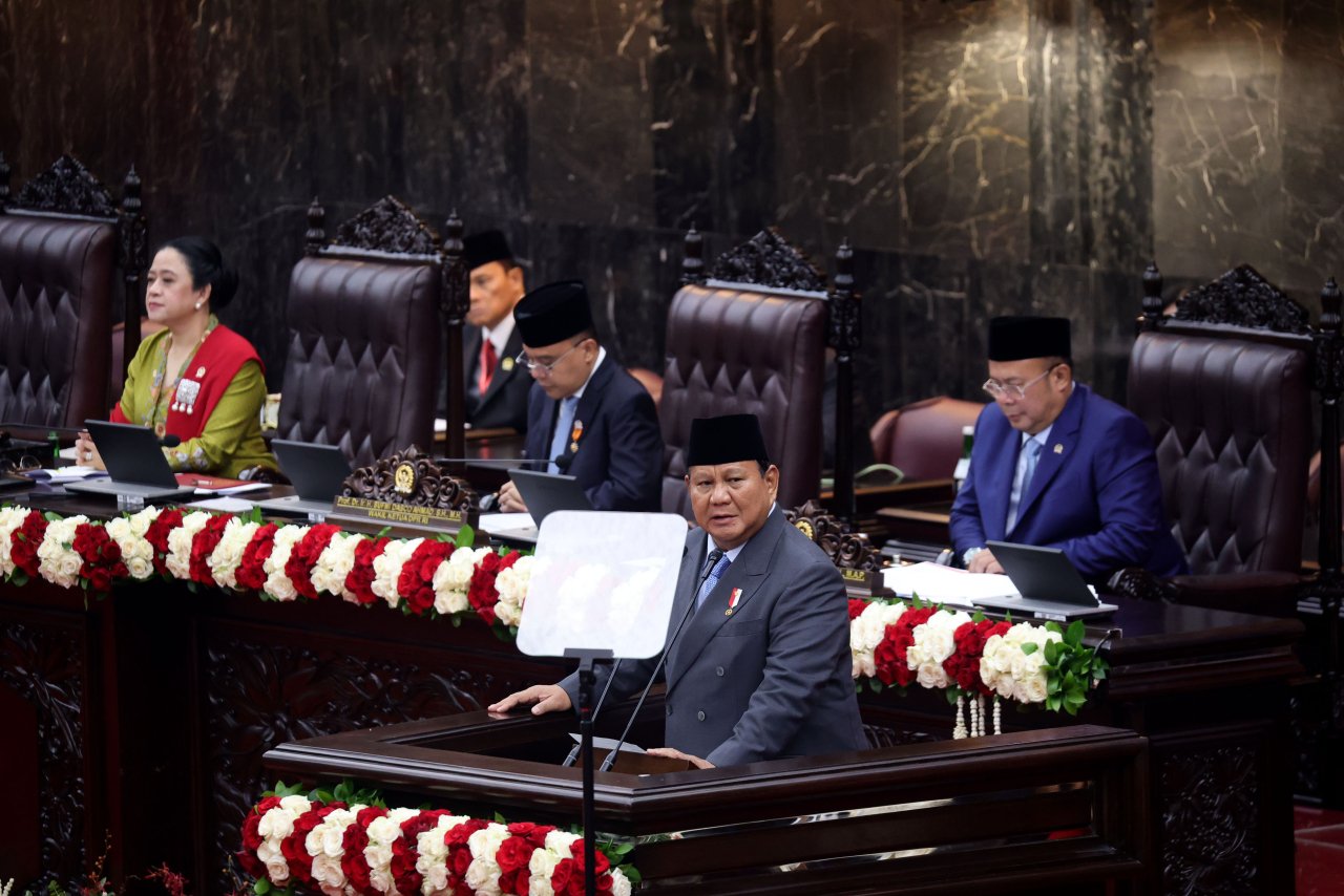 Presiden RI Prabowo Subianto dalam pidatonya pada Rapat Paripurna DPR RI, Kompleks Parlemen, Jakarta, Jumat, 15 Agustus 2025. (Foto: DPR.go.id)