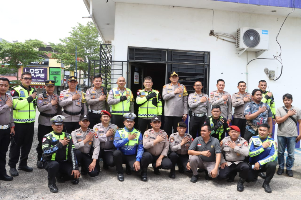 Kapolresta Barelang Kombes Pol Anggoro Wicaksono, S.H., S.I.K., M.H., memimpin pengecekan dan pengawasan Pos Pam dan Pos Yan