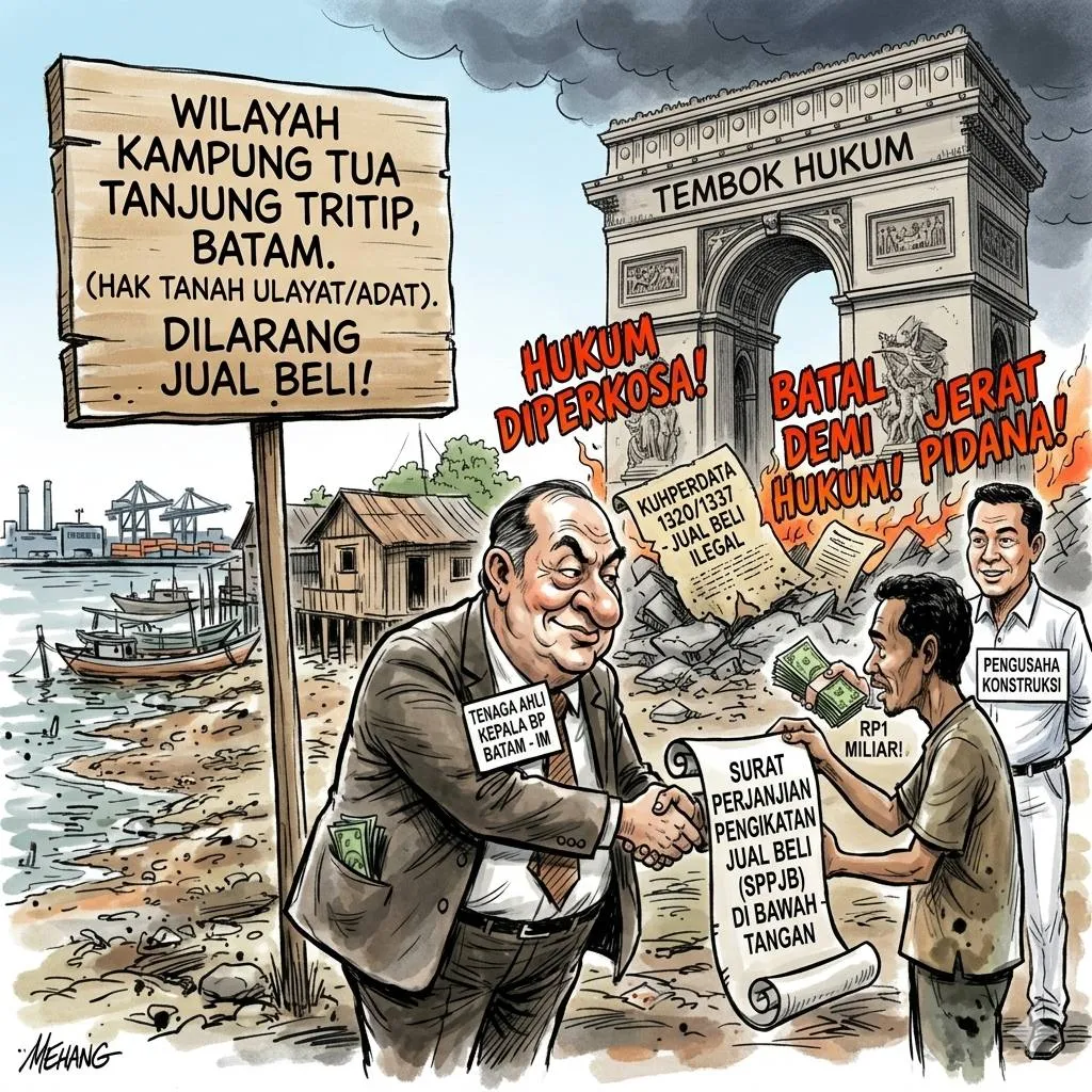 SKANDAL LAHAN KAMPUNG TUA BATAM: Tenaga Ahli Kepala BP Batam Diduga ‘Lompati’ Hukum, Jual Lahan Adat Senilai Rp1 Miliar!