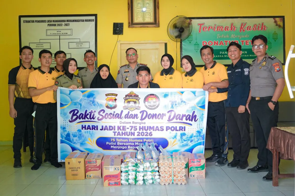Semarak HUT Humas Polri ke-75, Bid Humas Polda Sulbar Salurkan Bantuan ke Rumah Tahfiz Qur’an Manakarra