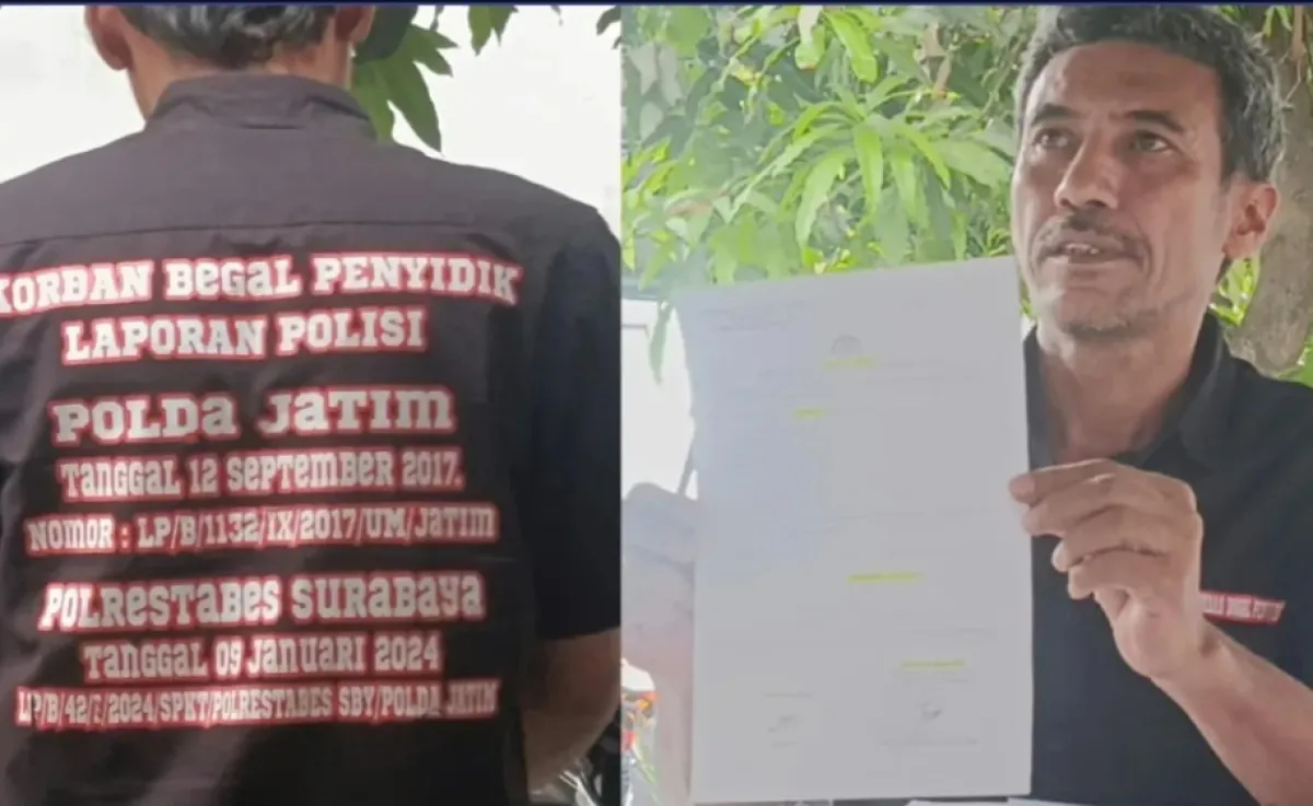 Protes Penghentian Kasus, Warga Surabaya Mendatangi Polrestabes Mengenakan Kemeja "Korban Begal Penyidik"