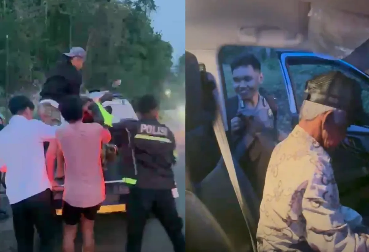 Anggota Ditreskrimum Polda Sulbar menolong seorang kakek lansia yang alami kelelahan dan sakit