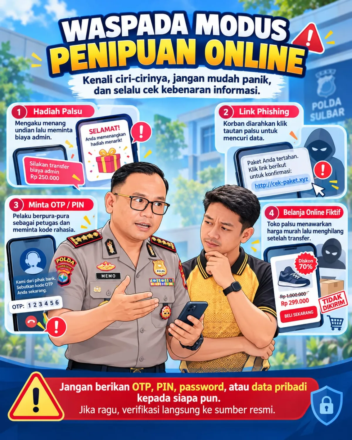 Kabid Humas Polda Sulbar Imbau Masyarakat Waspada Modus Penipuan Online, Kenali Ciri-cirinya!