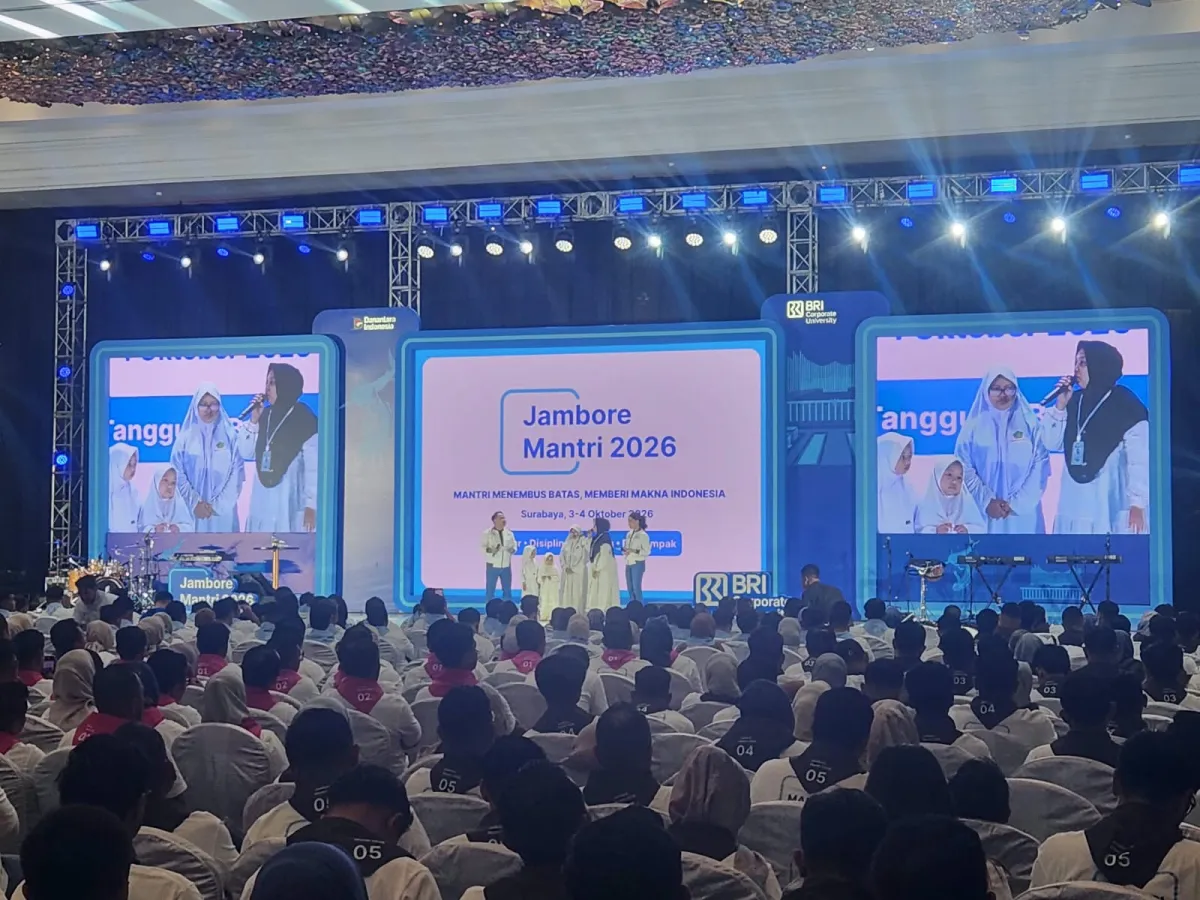 Jambore Mantri BRI 2026 di Surabaya memperkuat kompetensi, integritas, dan kolaborasi para Mantri BRI mendampingi pelaku usaha.