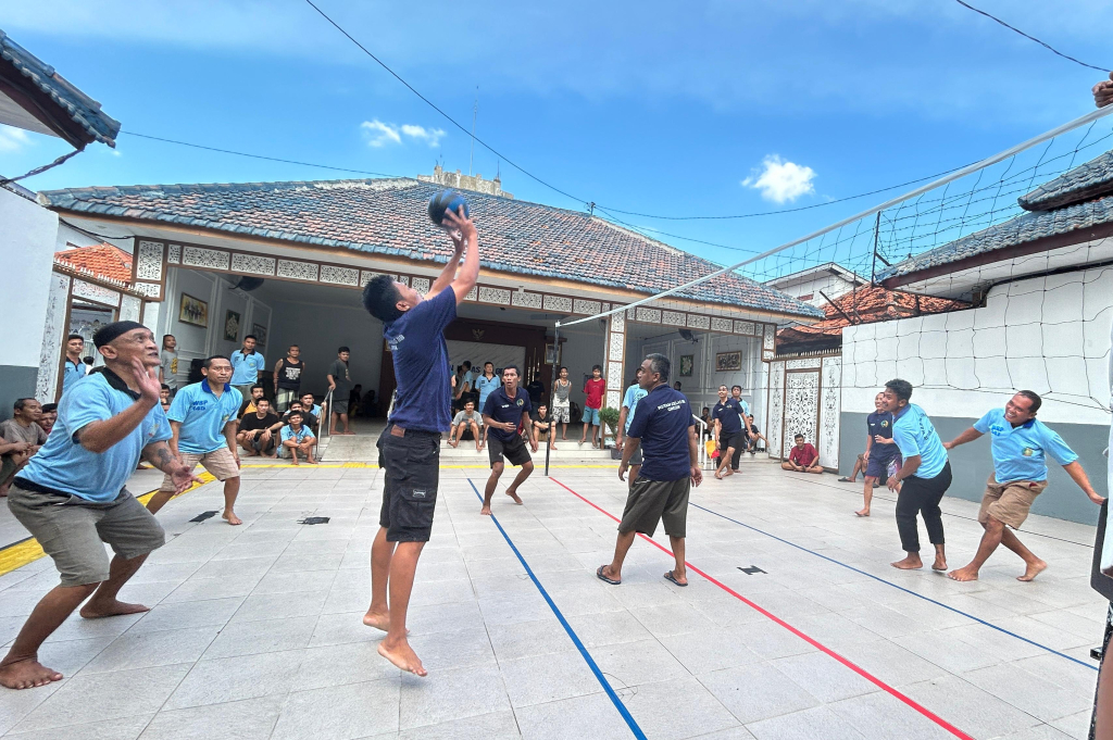 Warga Binaan Rutan Gresik menggelar lomba voli