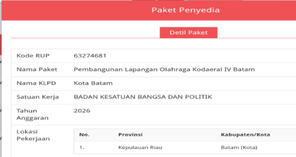 Pemko Batam Anggarkan Rp 10 Miliar Lapangan Olahraga Kodaeral IV