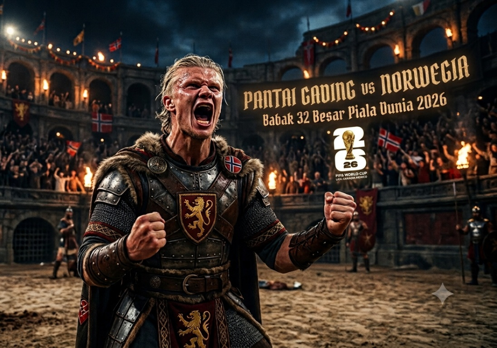 ilustrasi Pantai Gading vs Norwegia (gemini AI)