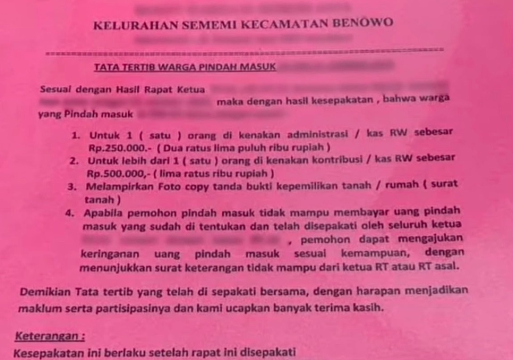 Dokumen dugaan pungli di Sememi yang viral