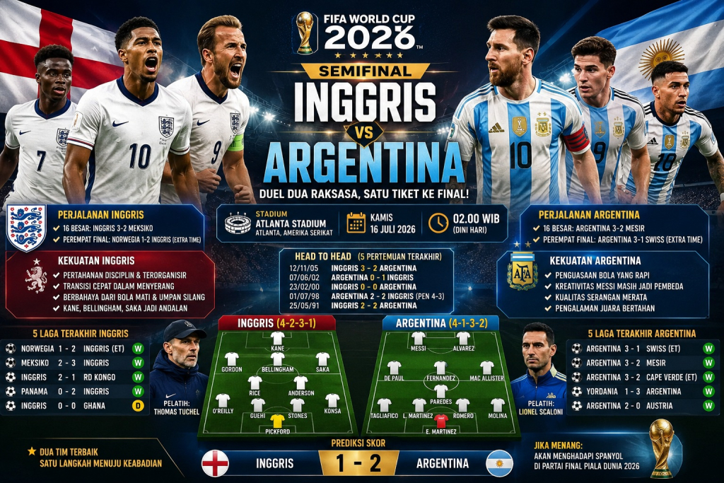 Inggris vs Argentina