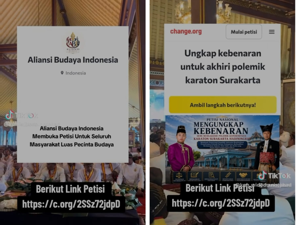 Petisi terkait polemik di Karaton Surakarta Hadiningrat yang viral