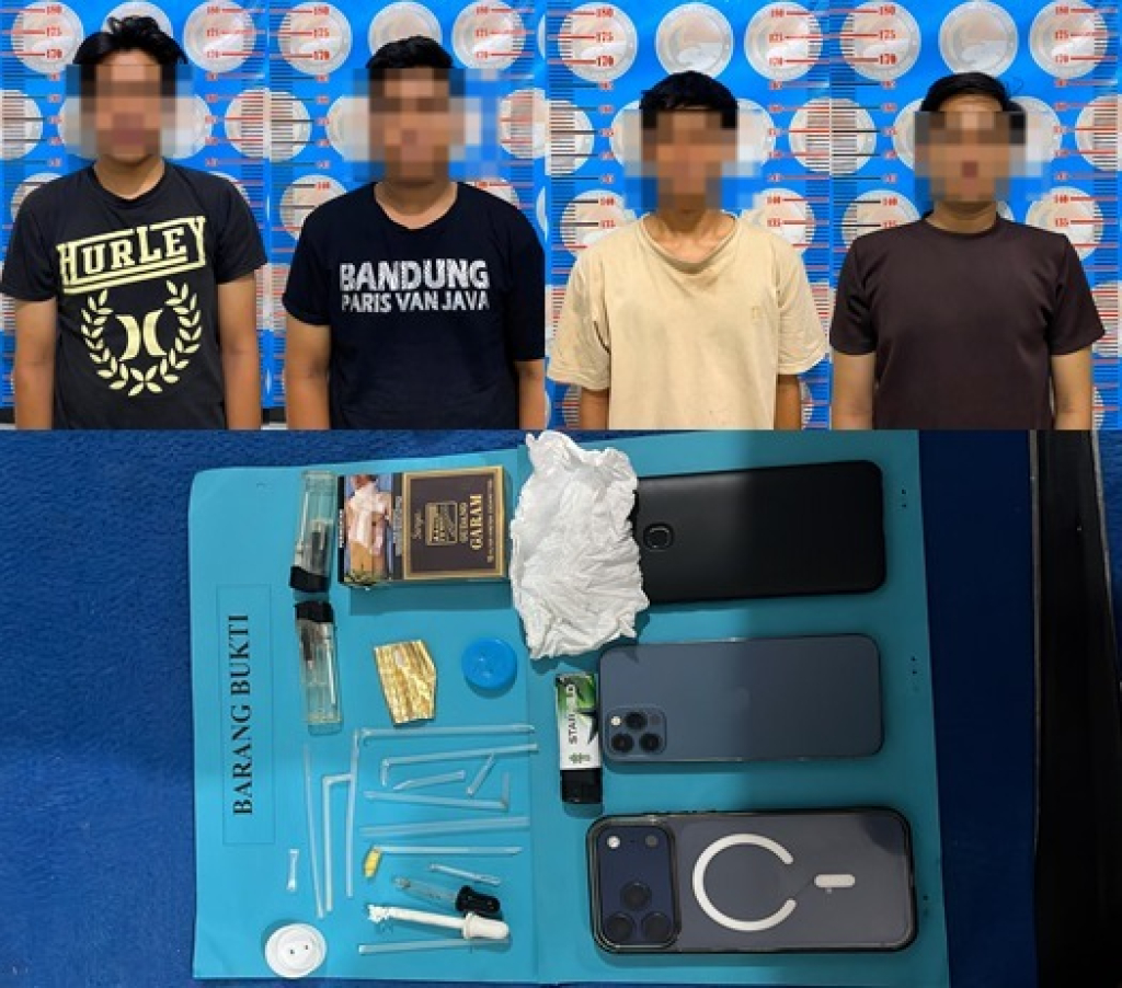 Empat pemuda diamankan di kawasan Kelurahan Labuang Utara, Kecamatan Banggae Timur, Kabupaten Majene.