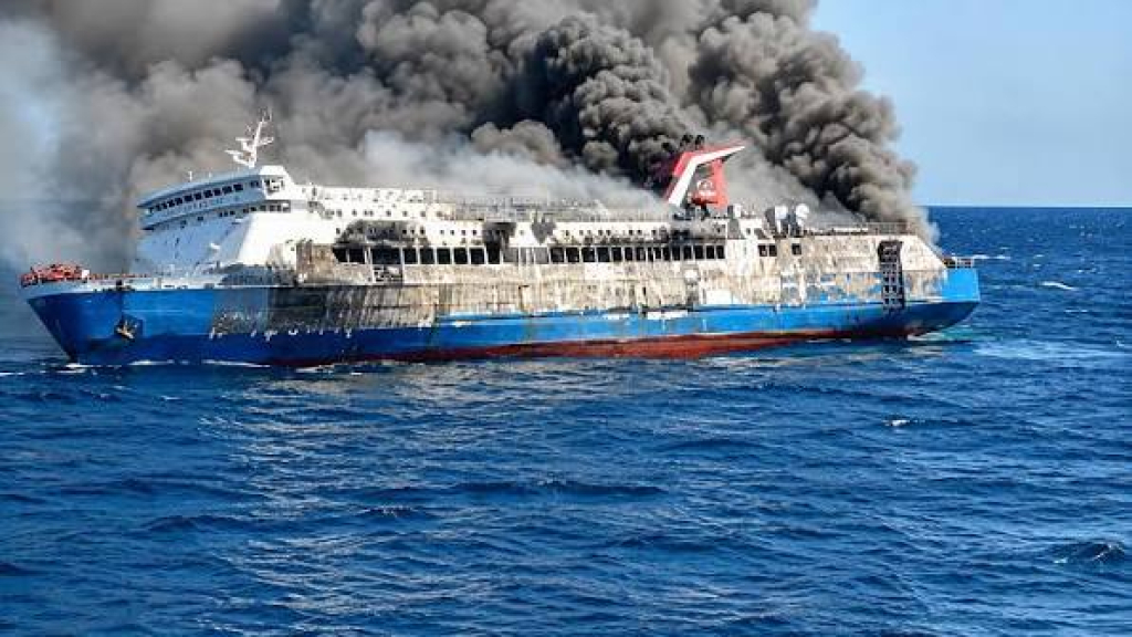 KMP Mutiara Sentosa 2 terbakar di wilayah perairan Kabupaten Sumenep