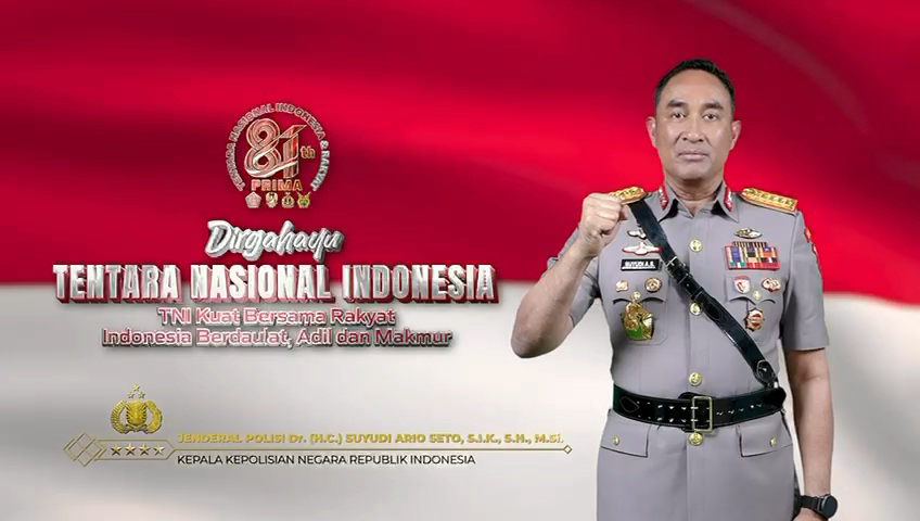 Peringati HUT Ke-81 TNI, Kapolri Tegaskan Sinergi Kuat TNI–Polri untuk Indonesia