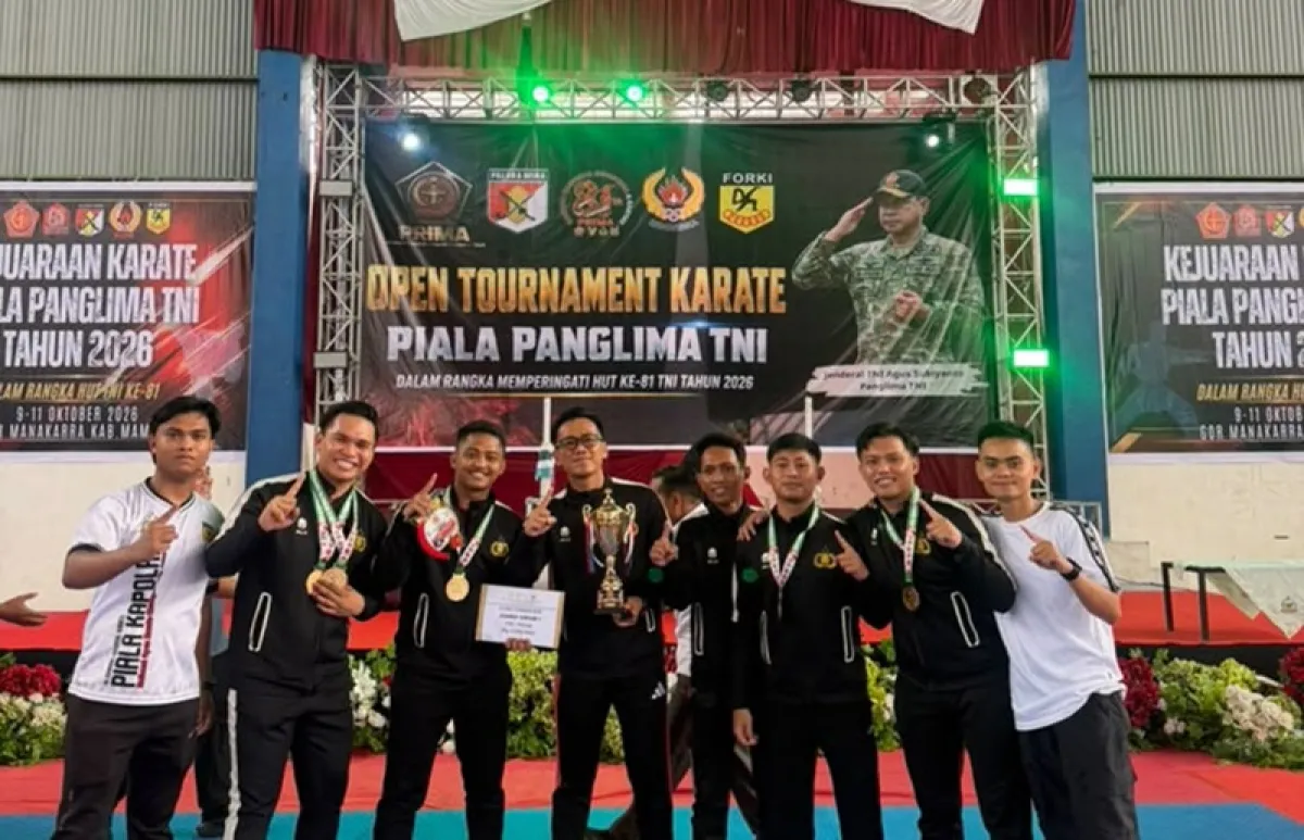 Polda Sulbar Juara Umum, Borong Medali di Kejuaraan Karate Piala Panglima TNI 2026