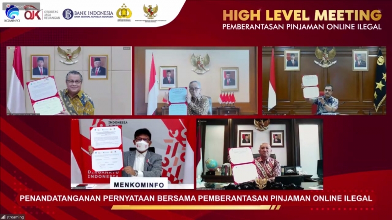 Lima lembaga saat membuat penyataan bersama secara virtual, Jumat (20/08/2021).
