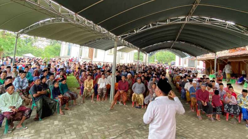 Anggota Fraksi PDI Perjuangan DPRD Jatim, Mahfud, S. Ag., saat menggelar serap aspirasi masa reses I tahun 2023 di Kecamatan Geger, Rabu (29/3/2023)