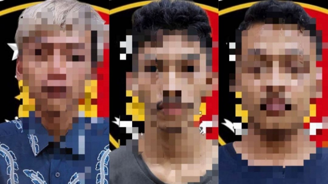 Tiga pelaku pencurian yang ditangkap Polisi.