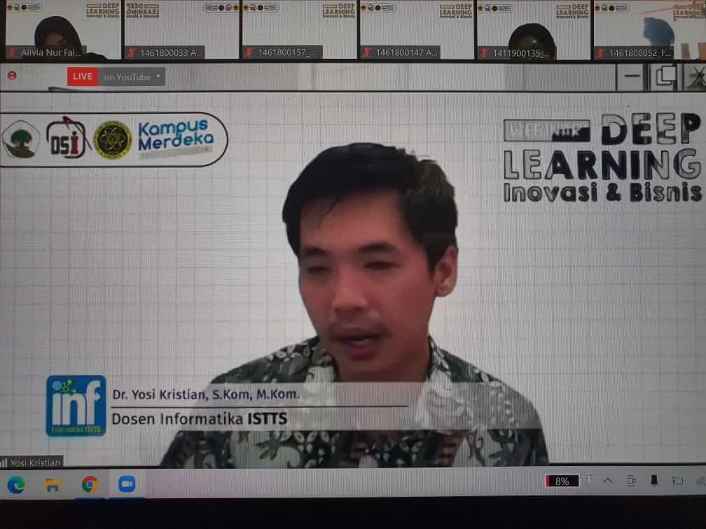Pengisi materi Webinar Deep Learning Inovasi dan Bisnis Dr Yosi Kristian.