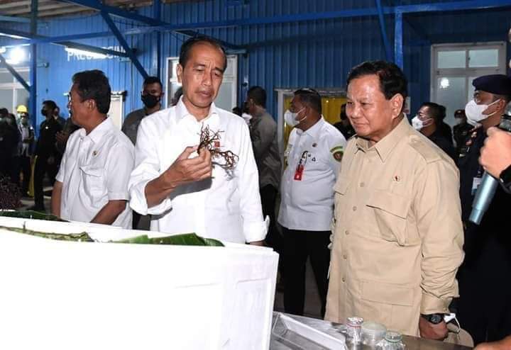 Presiden Joko Widodo dan Ibu Iriana Joko Widodo meninjau unit pengolahan ikan di PT Samudera Indo Sejahtera, Kota Tual, Rabu, 14 September 2022