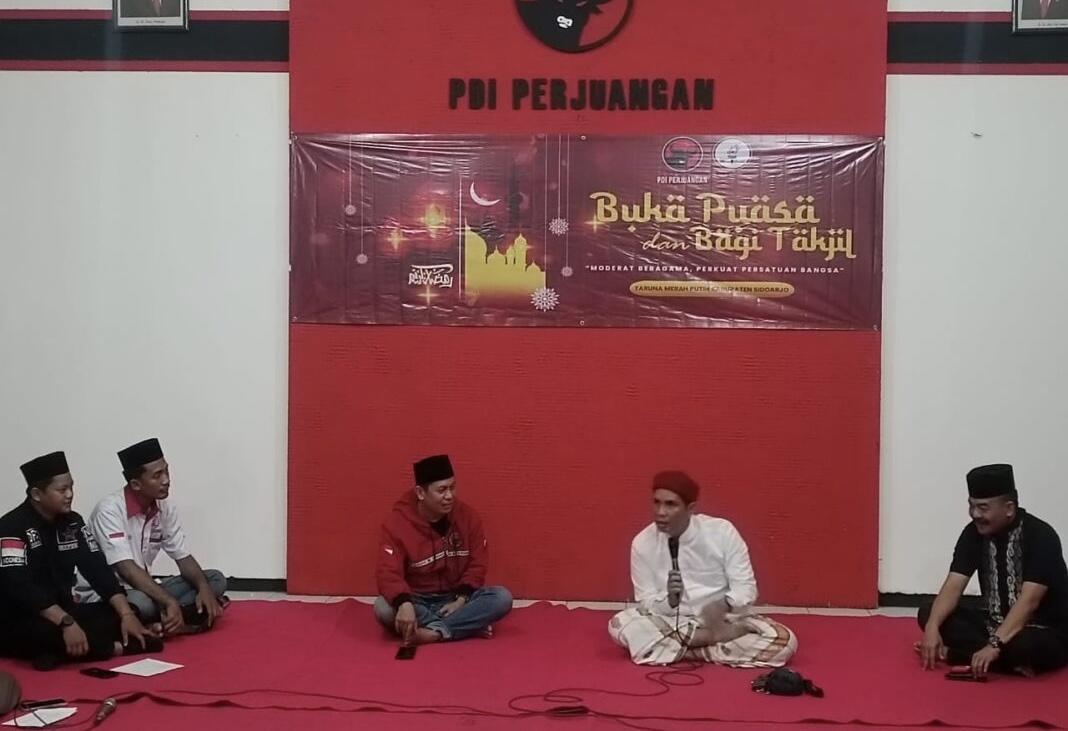 Taruna Merah Putih (TMP) Kabupaten Sidoarjo menggelar pengajian di DPC PDI Perjuangan Kabupaten Sidoarjo