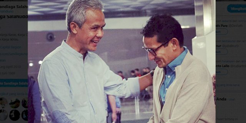 Ganjar Pranowo dan Sandiaga Uno. Doc : MNC