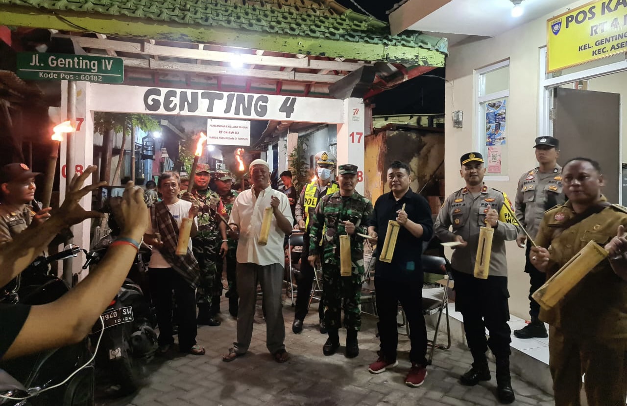 Polsek Asemrowo bersama 3 Pilar kembali lakukan sosialisasi kamtibmas