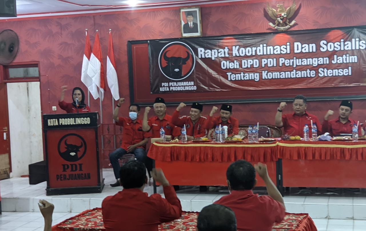 Konsolidasi persiapan pemilu 2024, oleh DPD PDI Perjuangan (PDIP) Jawa Timur untuk memaparkan strategi pemenangan dalam kontestasi Pemilu di Kota Probolinggo Sabtu, (13/08/2022)