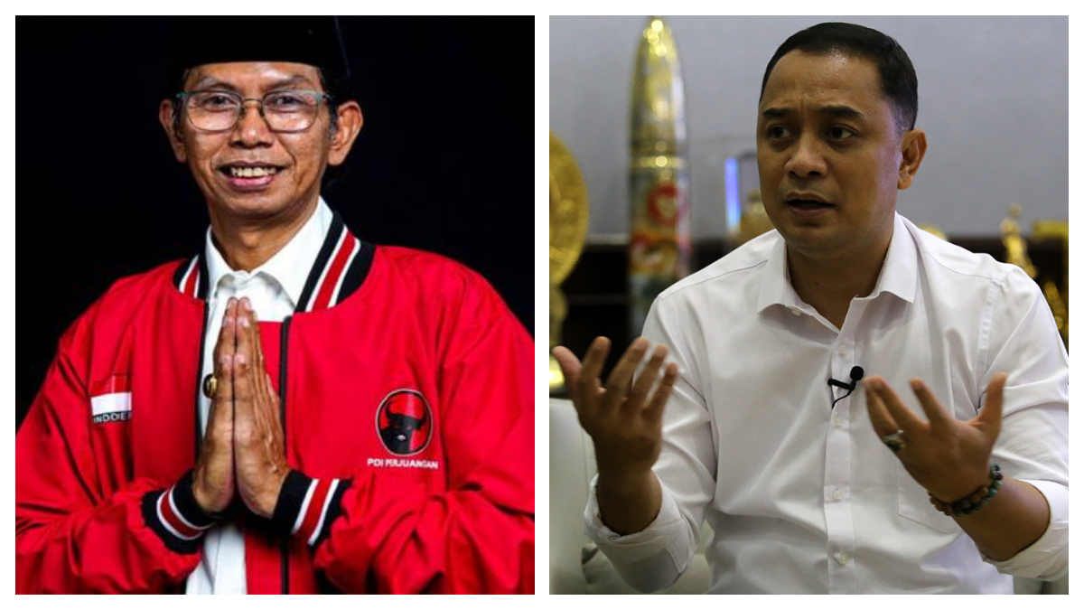Ketua DPC PDI Perjuangan Kota Surabaya, Adi Sutawirjono dan Wali Kota Eri Cahyadi