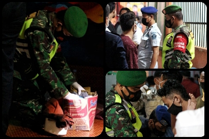 Petugas saat melakukan razia di rutan kelas II B Cerme, Gresik, Selasa (6/4/2021) malam. (IST)