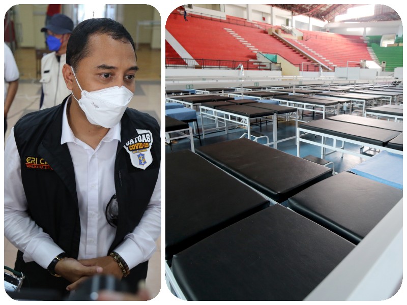 Persiapan GOR Indoor Gelora Bung Tomo Surabaya.