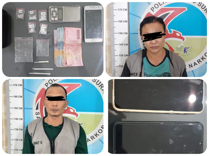 Para tersangka dan barang bukti.