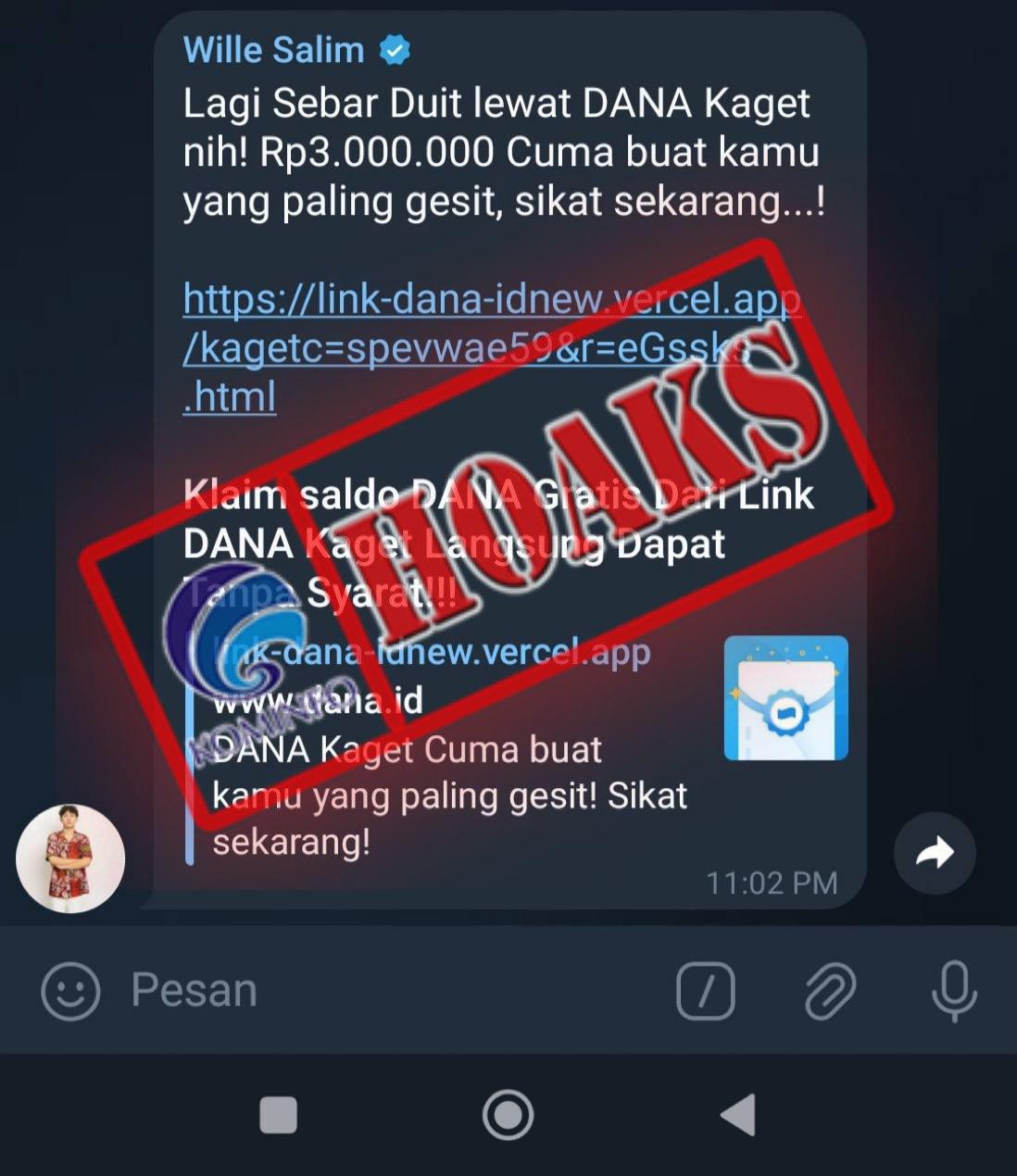 Tangkapan layar di laman resmi Kominfo