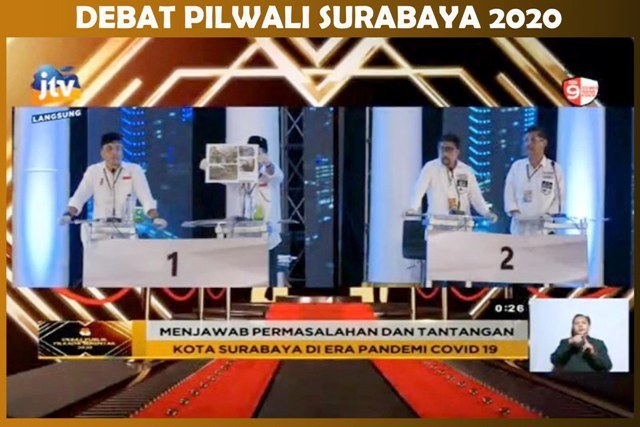 Debat perdana antara Eri Cahyadi-Armuji dan MA-Mujiaman