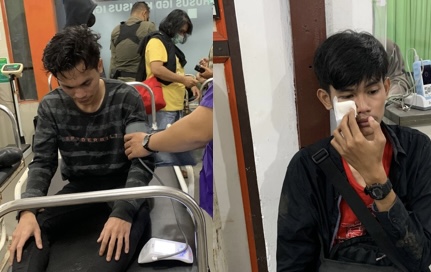 Sejumlah mahasiswa saat diberikan pengobatan di IGD dr Doris Sylvanus Palangka Raya, Senin (14/11).