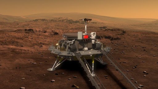 Rover Zhurong, kendaraan antariksa milik China. (Twitter @sklplanets)