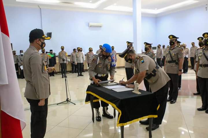 Suasana pelantikan pejabat Polres Jombang dan jajaran, Jumat (19/3/2021).