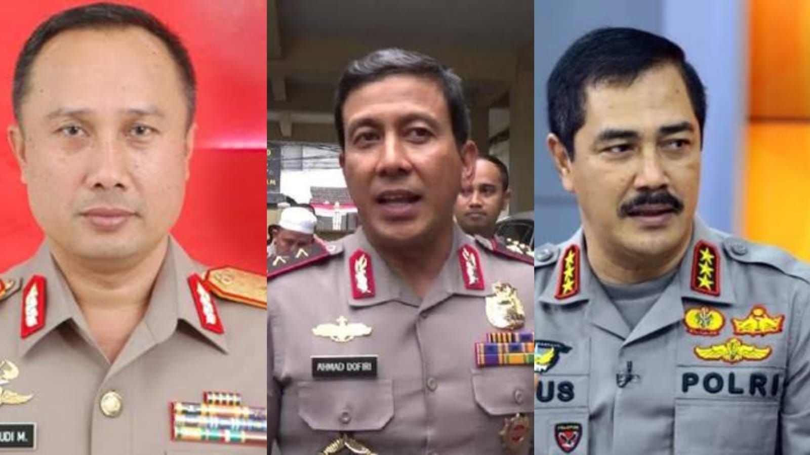 Irwasum Polri Komjen Agung Budi Maryoto, Kabaintelkam Komjen Ahmad Dofiri, dan Kabareskrim Polri Komjen Agus Andrianto. (Foto: Istimewa/ Kolase Inilah.com)