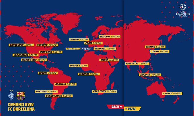Liga Champions UEFA Grup E, Dynamo Kiev vs Barcelona, Rabu (03/11/2021), pukul 03.00 WIB.