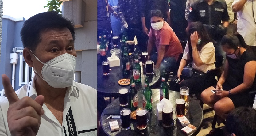 Ketua Hiperhu Kota Surabaya George Handiwiyanto dan suasana di tempat hiburan malam.