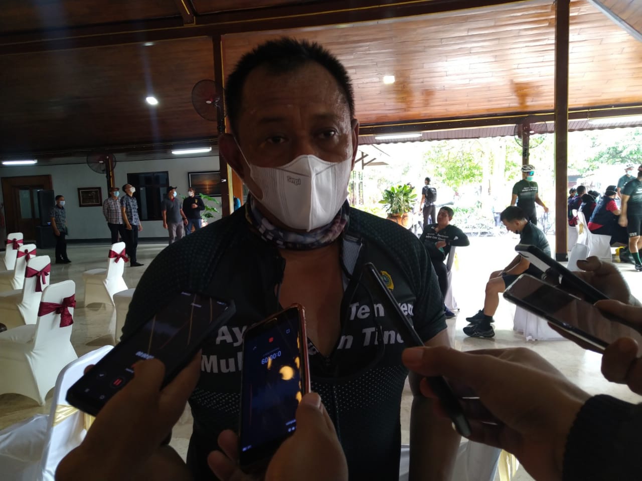 Sekretaris Daerah Provinsi Jatim Heru Tjahjono saat berkunjung ke Tulungagung, Sabtu (16/1/21).
