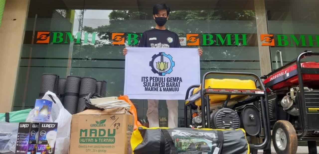 Sejumlah Bantuan dari ITS Tanggap Bencana dan BMH untuk Korban Bencana Gempang Bumi di Majene dan Mamuju, Sulawesi Barat