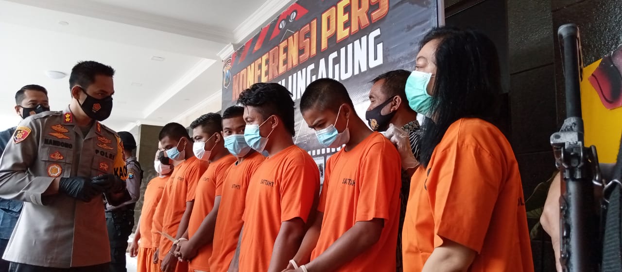 Polres Tulungagung saat rilis ungkap kasus selama bulan Januari 2021, Jum'at (05/2/21).