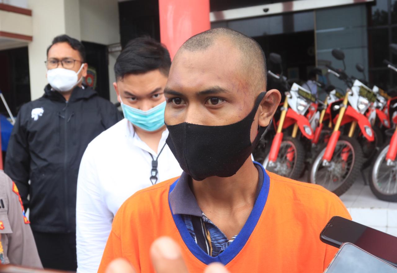 Nanang Iskandar (26) pelaku penganiayaan terhadap anak balita yang viral di media sosial. 